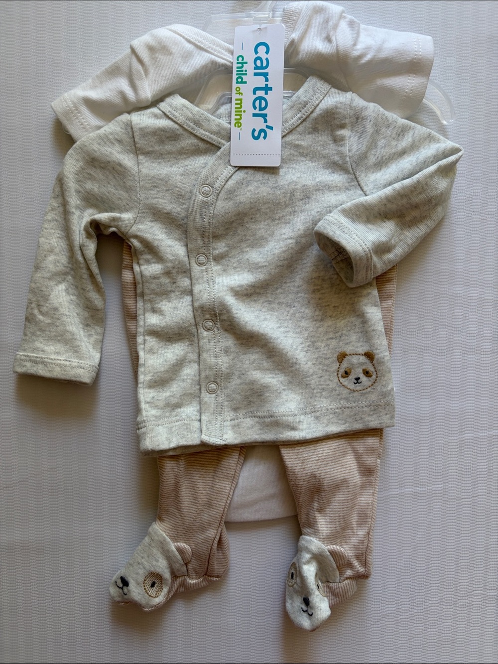 Carter's Neutral Infant Two-Piece Set in Cream and Tan